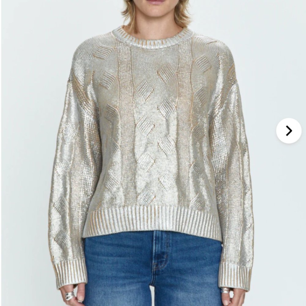 NWT Pistola Everly Gilded Castle Cable Sweater